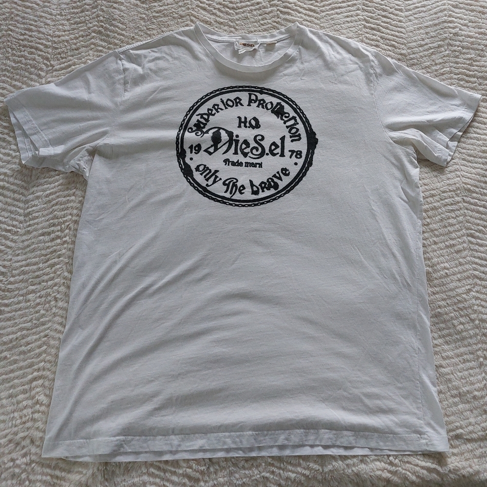 Diesel Super Protection Only The Brave White Shirt